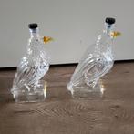 Set van 2 glazen karafjes, vogelvorm, 19 cm hoog, Ophalen of Verzenden