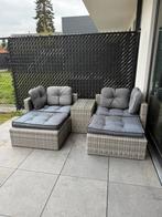 Tuinset met tafel en kussens, Ophalen, Gebruikt, 2 zitplaatsen, Tuinset