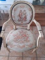 Vintage Franse Louis XV-stijl borduurstoel met armleuningen, Ophalen