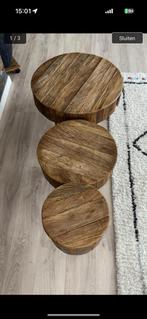 3 Salontafelen . Mangohout set!!, Huis en Inrichting, Ophalen, Zo goed als nieuw