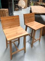 2 teak counterkrukken voor keukeneiland, 60 tot 90 cm, Nieuw, Ophalen of Verzenden, Hout