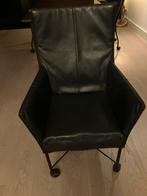 Zwarte leren Montis Chaplin eetkamerstoel, Huis en Inrichting, Stoelen, Ophalen, Zwart, Leer, Zo goed als nieuw
