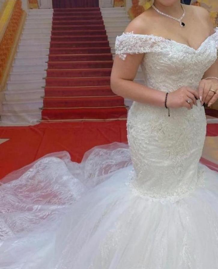 Robe Blanche Mariage, Kleding | Dames, Trouwkleding en Trouwaccessoires, Zo goed als nieuw, Trouwjurk, Wit, Ophalen of Verzenden