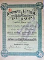 S.A.Cie Générale Anversoise - act.de capital de 500 fr, Ophalen of Verzenden, Voor 1920, Aandeel