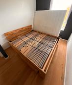 Lit en chêne massif 180x200cm avec 4 tiroirs, Maison & Meubles, Comme neuf, Brun, Enlèvement, 180 cm