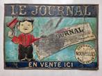 Rare panneau publicitaire en métal Le Journal 1931, Utilisé, Enlèvement ou Envoi, Panneau publicitaire
