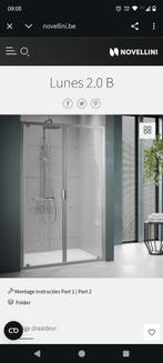 Novellini Lunes 2.0 klapdeur –douchedeur verstelbaar nieuw, Enlèvement, Verre