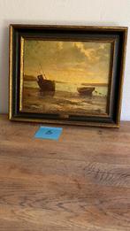 Olieverf zeegezicht, toegeschreven aan Raymond Quence, Antiek en Kunst, Ophalen of Verzenden