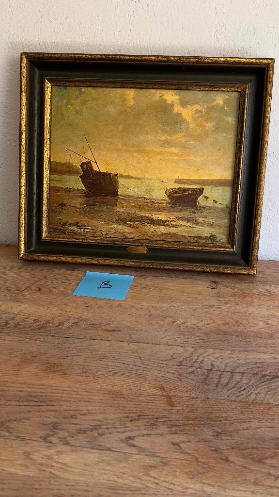 Paysage marin peint à l'huile, attribué à Raymond Quence, Antiquités & Art, Art | Peinture | Classique, Enlèvement ou Envoi