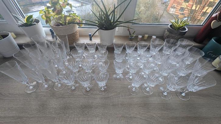 Service ensemble de verres Cristal Val saint Lambert, Antiquités & Art, Antiquités | Verre & Cristal, Enlèvement