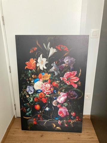 Groot schilderij bloemen beschikbaar voor biedingen