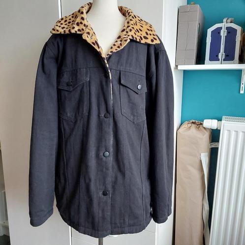 NIEUWE Shein jas met luipaard pelsvoering mt 1XL, Kleding | Dames, Jassen | Winter, Nieuw, Maat 46/48 (XL) of groter, Zwart, Ophalen of Verzenden