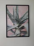 Prachtig schilderij achter glas "Plant on pink", Ophalen, 50 tot 75 cm, Nieuw, Print