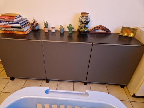 grijze dressoir met drukdeuren, Huis en Inrichting, Kasten | Dressoirs, Zo goed als nieuw, Ophalen of Verzenden