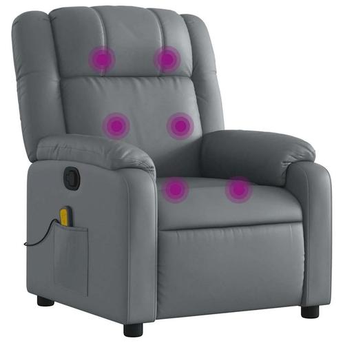 vidaXL Massagestoel verstelbaar kunstleer grijs - 40% Kortin, Huis en Inrichting, Krukjes, Nieuw, Kunststof, Ophalen of Verzenden