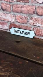 Plaque émaillée danger de mort, Antiquités & Art, Antiquités | Email, Enlèvement ou Envoi