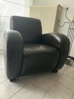 Fauteuil Club en croûte de cuir enduite marron, Maison & Meubles, Utilisé, Cuir