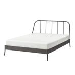 Bed 1m40 Ikea kopardal, Gris, Queen size, Enlèvement, 140 cm