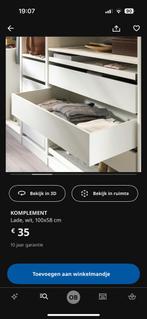 Nieuwe in doos gesloten laden ikea wit komplement 100 x 58, Ophalen, Nieuw, 50 tot 100 cm