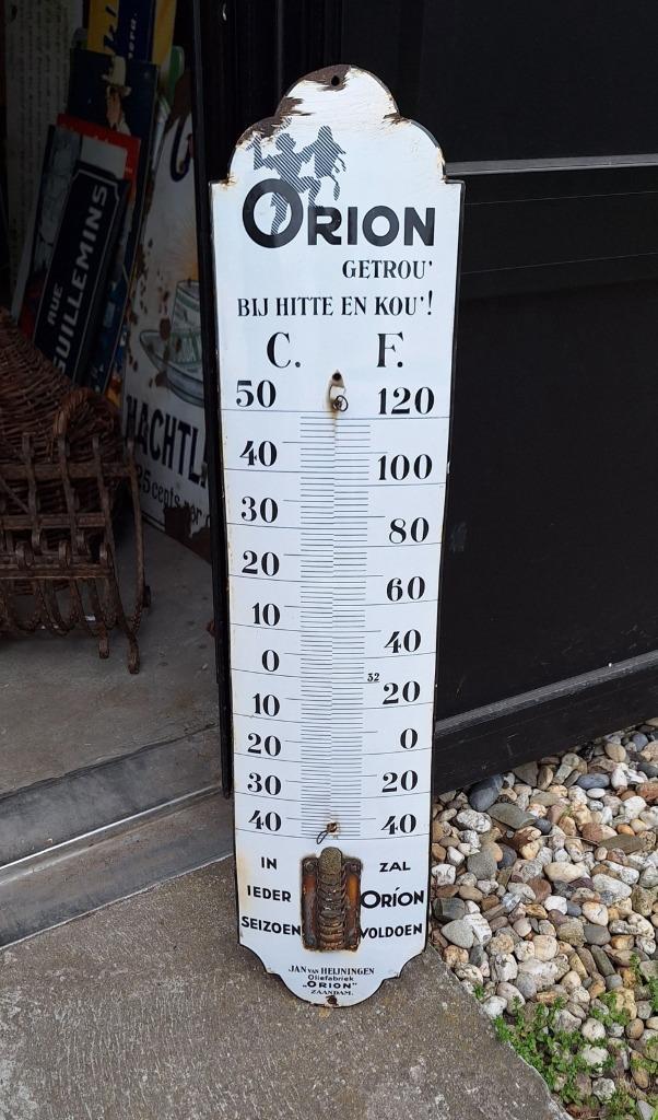 Grote emaille thermometer Oliefabriek Orion Zaandam️️., Verzamelen, Merken en Reclamevoorwerpen, Gebruikt, Gebruiksvoorwerp, Ophalen of Verzenden