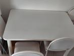 Witte tafel en 4 stoelen, Ophalen, Gebruikt, 50 tot 100 cm, 100 tot 150 cm