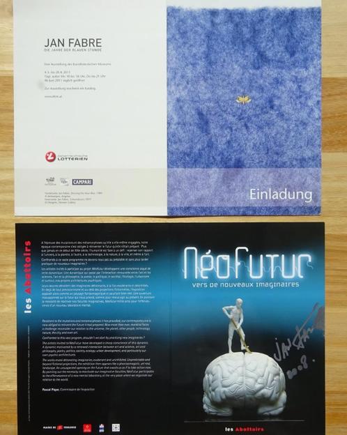 2 invitaties Jan Fabre, 1 signed**, Boeken, Kunst en Cultuur | Beeldend, Zo goed als nieuw, Schilder- en Tekenkunst, Ophalen of Verzenden