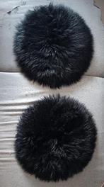 Galettes en fourrure noire, Maison & Meubles, Enlèvement ou Envoi, Utilisé, Noir, Rond