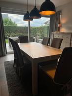 Houten tafel + 6 stoelen te koop, Huis en Inrichting, Tafels | Eettafels, Ophalen, 50 tot 100 cm, Zo goed als nieuw, Vijf personen of meer
