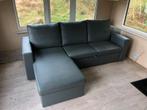 Grijze leren hoekzetel, Huis en Inrichting, Ophalen, Zo goed als nieuw