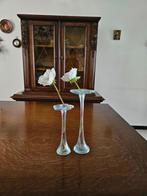 Kleine vaasjes voor 1 bloem, Huis en Inrichting, Minder dan 50 cm, Glas, Gebruikt, Wit