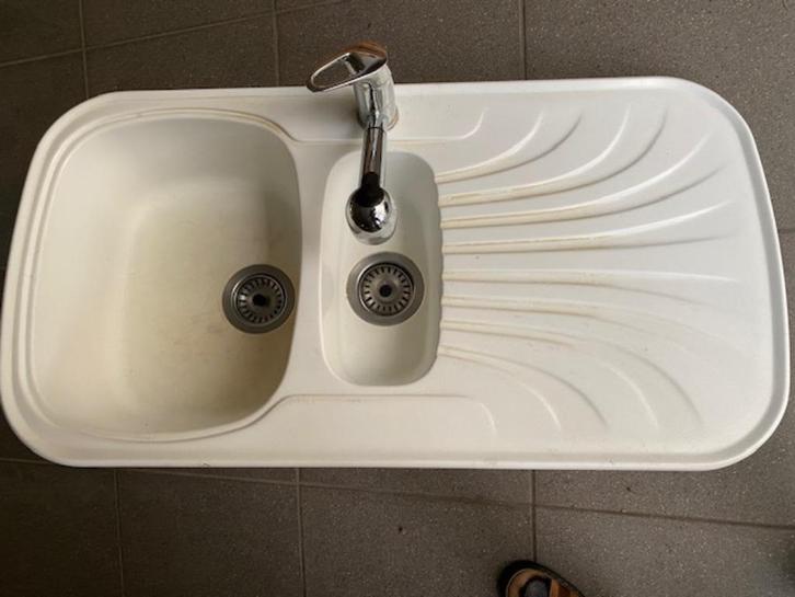 Spoelbak met uittrekbare sproeier, Doe-het-zelf en Bouw, Sanitair, Gebruikt, Kraan, Ophalen