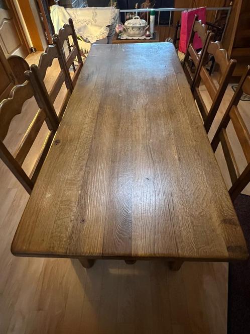 Rustieke massief eikenhouten eetkamer - boerderijstijl, Huis en Inrichting, Complete eetkamers, Zo goed als nieuw, 4 tot 6 stoelen