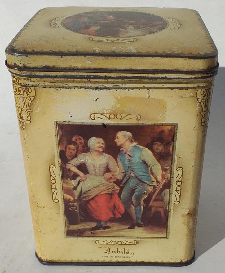 Oude blikken doos Faignard, Tournai, Verzamelen, Blikken, Ophalen of Verzenden
