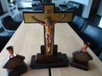 Art Deco kruisbeeld met 2 kandelaars, Antiek en Kunst, Ophalen of Verzenden