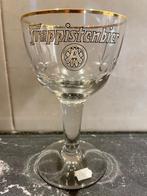 Westmalle bierglas (nr 54): emaille, geslepen, gouden rand., Ophalen of Verzenden, Nieuw, Glas of Glazen, Overige merken