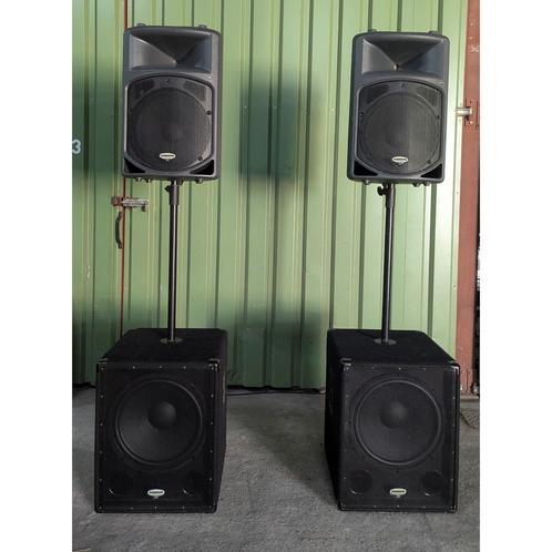 ✅ Actieve pa set tot 150 personen Samson, Audio, Tv en Foto, Luidsprekerboxen, Gebruikt, Subwoofer, 120 watt of meer, Overige merken
