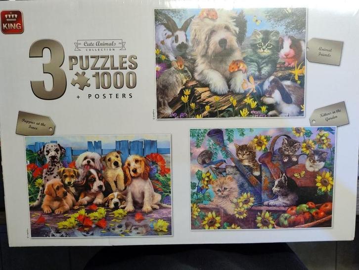 Lot van 7 legpuzzels, Hobby en Vrije tijd, Denksport en Puzzels, Nieuw, Legpuzzel, 500 t/m 1500 stukjes, Verzenden