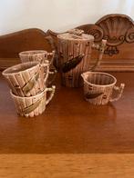 Ensemble thé/café en ceramique style bambou, Enlèvement ou Envoi, Comme neuf, Céramique, Service complet