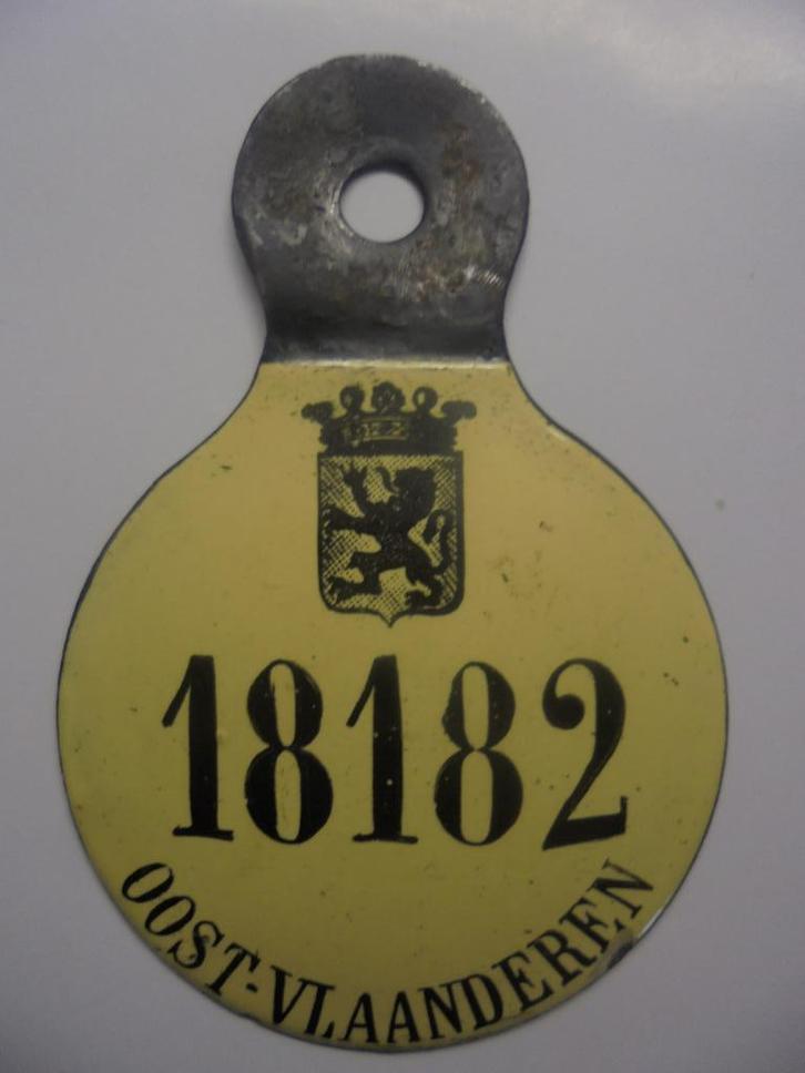 email fietsplaatje 1903 oost vlaanderen taksplaatje, Antiek en Kunst, Antiek | Email, Ophalen of Verzenden