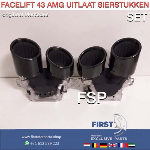 X247 GLB 35 45 AMG UITLAAT SIERSTUKKEN SET ZWART GLB35 GLB45, Auto-onderdelen, Uitlaatsystemen, Mercedes-Benz, Gebruikt, Ophalen of Verzenden