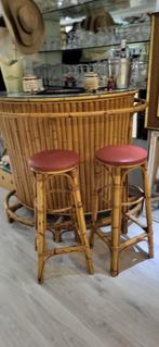 Bamboo Tiki bar met twee bar stoelen, Antiek en Kunst, Ophalen