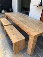 steigerhouten tafel, Huis en Inrichting, Tafels | Eettafels, Ophalen, Gebruikt, 200 cm of meer, Vijf personen of meer