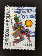 Bolivia 2002 - theaterfestival - danser met trommel, Postzegels en Munten, Postzegels | Amerika, Ophalen of Verzenden, Zuid-Amerika
