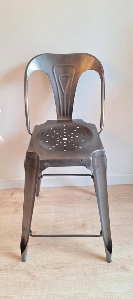 Industriële stoel/barkruk met leuning, Antiek en Kunst, Antiek | Meubels | Stoelen en Sofa's, Ophalen