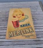 Ancienne publicité de Kriek Merlink/Merlo - Linkebeek, Enlèvement ou Envoi, Utilisé, Panneau publicitaire