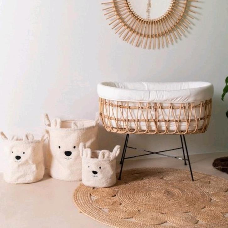 Wieg Childhome, rotan, metalen poten, Kinderen en Baby's, Babywiegjes en Ledikanten, Zo goed als nieuw, Wieg, Ophalen