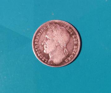 België 1/4 frank zilver Leopold I gelauwerd 1834 beschikbaar voor biedingen