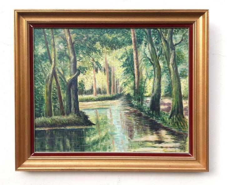 Sous-bois , huile originale sur panneau, Antiek en Kunst, Kunst | Schilderijen | Klassiek, Ophalen