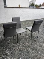 Lot de 3 chaises intérieures, Maison & Meubles, Enlèvement, Utilisé, Gris, Cuir