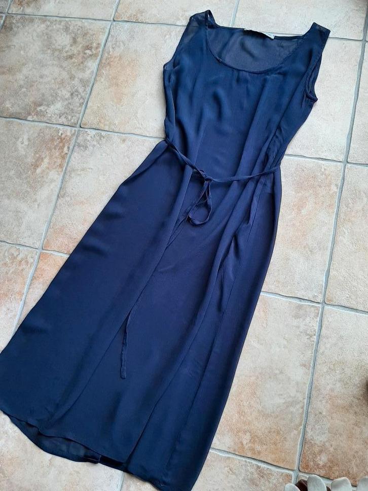 Cora Kemperman blauwe transparante jurk maat M, Kleding | Dames, Jurken, Zo goed als nieuw, Maat 38/40 (M), Blauw, Onder de knie